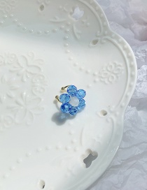 Fashion A Blue Flowers Woven Crystal Flower Earrings
