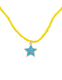Fashion X507-yellow Metal Smiley Star Necklace
