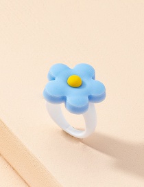 Fashion Blue Resin Flower Ring