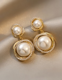 Fashion Golden Geometric Pearl Stud Earrings