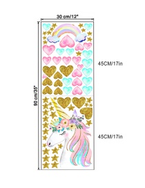 Fashion 30*45cmx2 Pieces In Bag Packaging Unicorn Star Rainbow Heart Wall Sticker