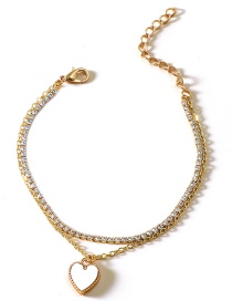 Fashion Kc Gold Color Diamond Double Heart Bracelet