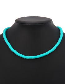 Fashion Lake Blue Suede Necklace