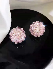 Fashion Pink Crystalflowerearrings