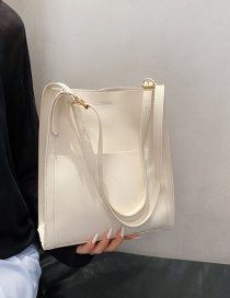 Fashion Creamy-white Large-capacity Leather Shoulder Bag