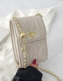 Fashion White Lingge Embroidery Thread Winding Chain Messenger Bag