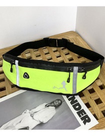 Fashion Fluorescent Green Patchwork Marathon Water Bottle Belt Bag