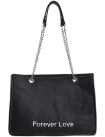 Fashion Black Large Capacity Chain Shoulder Bag