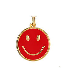 Fashion Scarlet Gold-plated Copper Earrings With Smiley Face