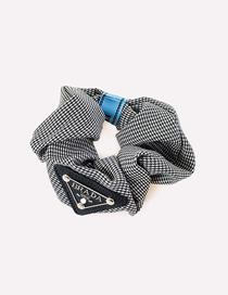 Fashion Small Houndstooth Letter Card Pleated Hair Tie