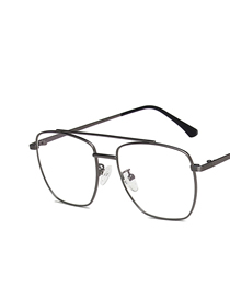 Fashion Gun Double Beam Irregular Flat Glossy Glasses Frame