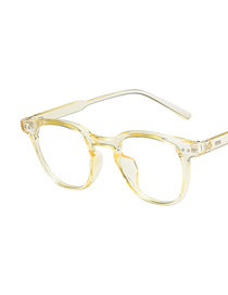 Fashion Transparent Yellow Film Rice Nice Flat Glossy Glasses Frame
