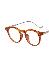 Fashion Huang Leopard Rice Nail Circular Flat Glossy Glasses Frame