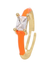 Fashion Orange Copper Zircon Dripping Rings