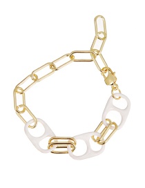 Fashion White Copper Drip Oil Nose Thick Chain Bracelet