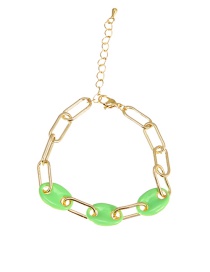 Fashion Green Copper Drip Oil Nose Thick Chain Bracelet