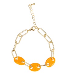 Fashion Orange Copper Drip Oil Nose Thick Chain Bracelet