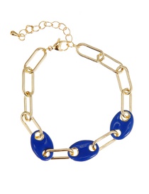 Fashion Tibetan Blue Copper Drip Oil Nose Thick Chain Bracelet