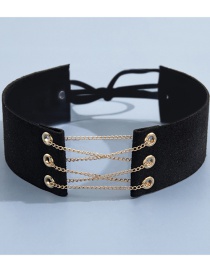 Fashion Black Fluff Bow Necklace