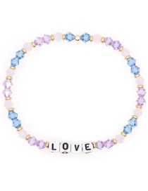 Fashion 5 # Rhombus Crystal Alphabet Bead Bracelet
