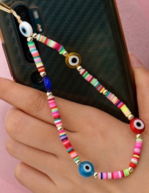 Fashion 7 # Soft Pottery Eye Mobile Phone Chain