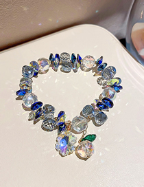 Fashion Blue Flower Irregular Crystal Love Flowers Bracelet
