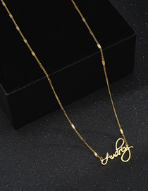 Fashion Gold Color Titanium Steel English Alphabet Necklace