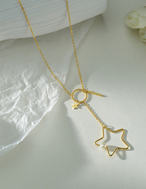 Fashion Gold Color Stainless Steel Star Ot Buckle Necklace