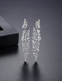 Fashion Platinum Zircon Tassel Earrings