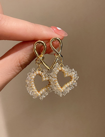 Fashion Gold Color Crystal Pearl Love Stud Earrings