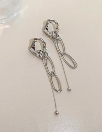 Fashion Silver Color Irregular Chain Tassel Earrings