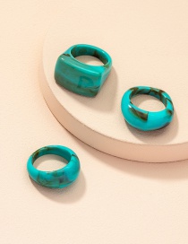 Fashion Agate Green Acrylic Resin Ring Set