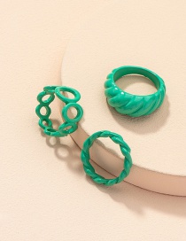 Fashion Green Suit Thread Hollow Ring Set