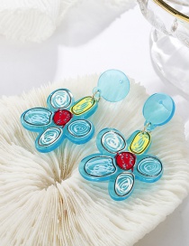 Fashion Sky Blue Earrings Acrylic Flower Stud Earrings