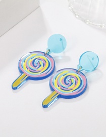 Fashion Blue Lollipop Acrylic Lollipop Ear Studs