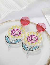 Fashion White Sunflower Earrings Acrylic Sunflower Stud Earrings