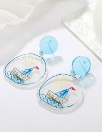 Fashion Sailing Light Blue Earrings Acrylic Sailing Stud Earrings