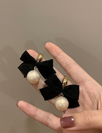 Fashion Gold Color Bow Pearl Earring