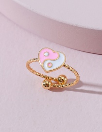 Fashion Pink Drop Nectarine Heart Gossip Ring