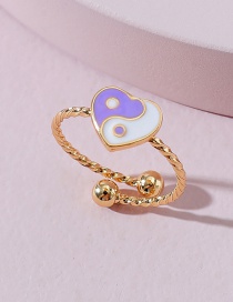 Fashion Purple Drop Nectarine Heart Gossip Ring