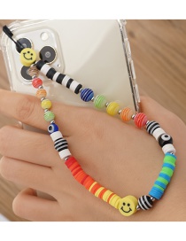 Fashion Color Soft Pottery Smiley Eyes Mobile Phone Lanyard