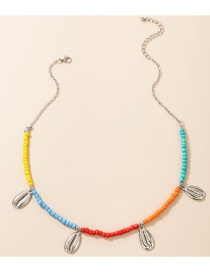 Fashion Color Scallop Rice Beads Single Layer Necklace