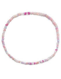 Fashion Pink Rice Beads Beaded Necklace