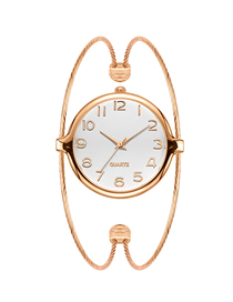 Fashion Rose Gold Color Quartz Thread Bracelet Watch
