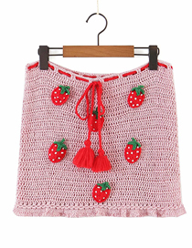 Falda De Punto Con Costuras De Crochet De Fresa