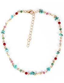 Fashion Color Crushed Stone Beaded Necklace