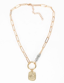 Fashion Gold Metal Square Chain Necklace