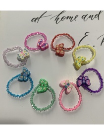 Fashion Set 3 Soft Ceramic Butterfly Beaded Ring Set