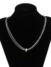 Fashion Silver Stitched Bead Chain Necklace