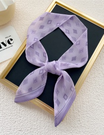 Fashion 15f Chiffon Diamond Hourglass Purple Diamond Long Silk Scarf Headband